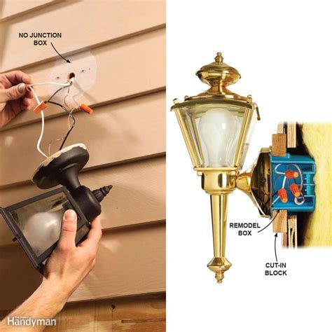 can you hang a light fixture without a junction box|outdoor light fixtures without box.